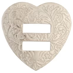 Heart Concho With Slots, Nickel Plated/Steel, 1-1/4"