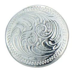 Concho With Chicago Screws, Nickel Plated/Zinc Die Cast, 1-1/8"