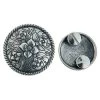Flower Concho With Two Chicago Screws, Antique Silver/Zinc Die Cast, 1-3/16"