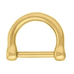 #3255 Mini Screw D-Ring, Solid Brass, 3/4"