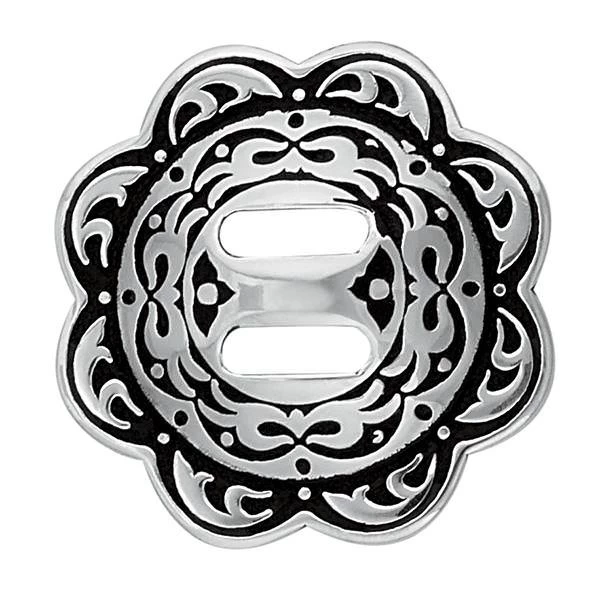 Jeremiah Watt Accented Floral Concho With Slot 3 Jeremiah Watt Accented Floral Concho With Slot - Image 3