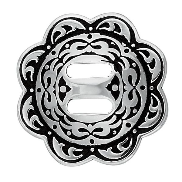 Jeremiah Watt Accented Floral Concho With Slot 1 Jeremiah Watt Accented Floral Concho With Slot