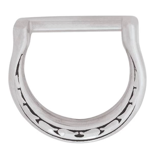 Jeremiah Watt Accented Floral Saddle Collar D-Ring, 1" 1 Jeremiah Watt Accented Floral Saddle Collar D-Ring, 1"