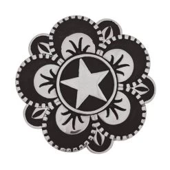 Jeremiah Watt Brand Floral Star Concho, 1-1/2" With Loop
