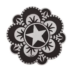 Jeremiah Watt Brand Floral Star Concho, 1-1/2" With Screw