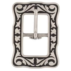 Jeremiah Watt Accented Floral Center Bar Buckle -Leather Craft Shop 49144 1