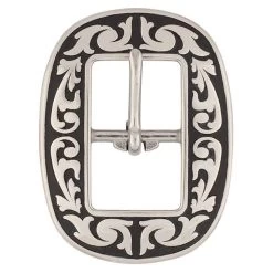 Jeremiah Watt Accented Floral Oval Center Bar Buckle