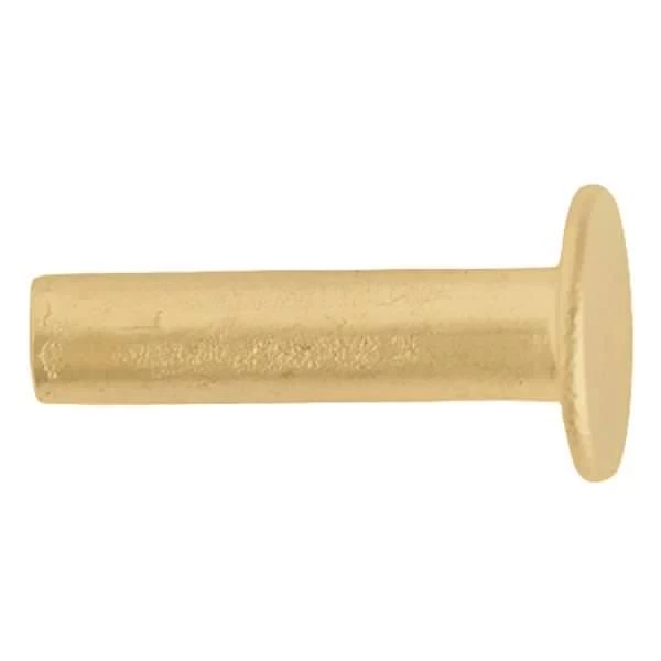 100-Pack Of #104 Tubular Rivets, Brass Plated 1 100-Pack Of #104 Tubular Rivets, Brass Plated