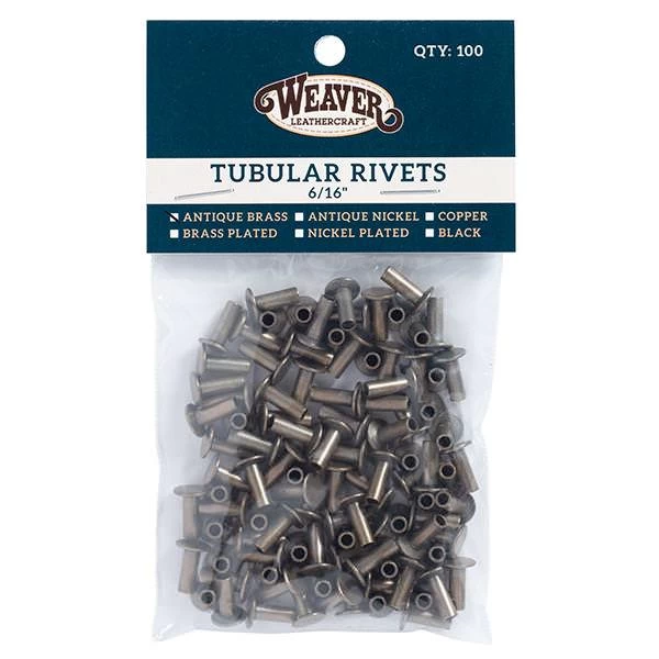 100-Pack Of #104 Tubular Rivets, Antique Brass 2 100-Pack Of #104 Tubular Rivets, Antique Brass - Image 2
