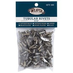 100-Pack Of #104 Tubular Rivets, Antique Brass 5 100-Pack Of #104 Tubular Rivets, Antique Brass -Leather Craft Shop 58018 1