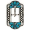 Turquoise Flower Center Bar Buckle